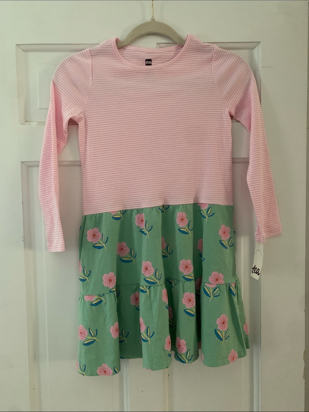 Tea‎ Collection Cherry Blossom Long Sleeve Tiered Skirted Twirl Dress 10
